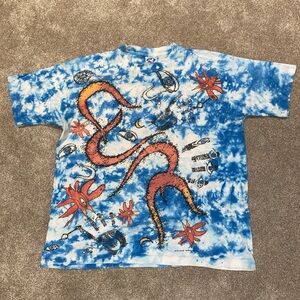Vintage 1992 The Cure The Wish Tour All Over Print Brockum Liquid‎ Blue Size XL